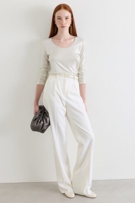 Pantalone in gabardina con pinces - Intrend