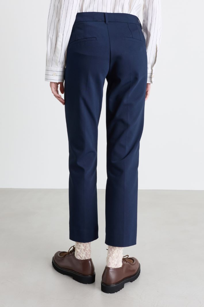 Pantalone chino in tessuto doppio stretch - BLU - Intrend - 4