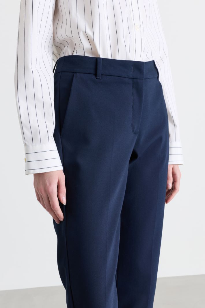 Pantalone chino in tessuto doppio stretch - BLU - Intrend - 3