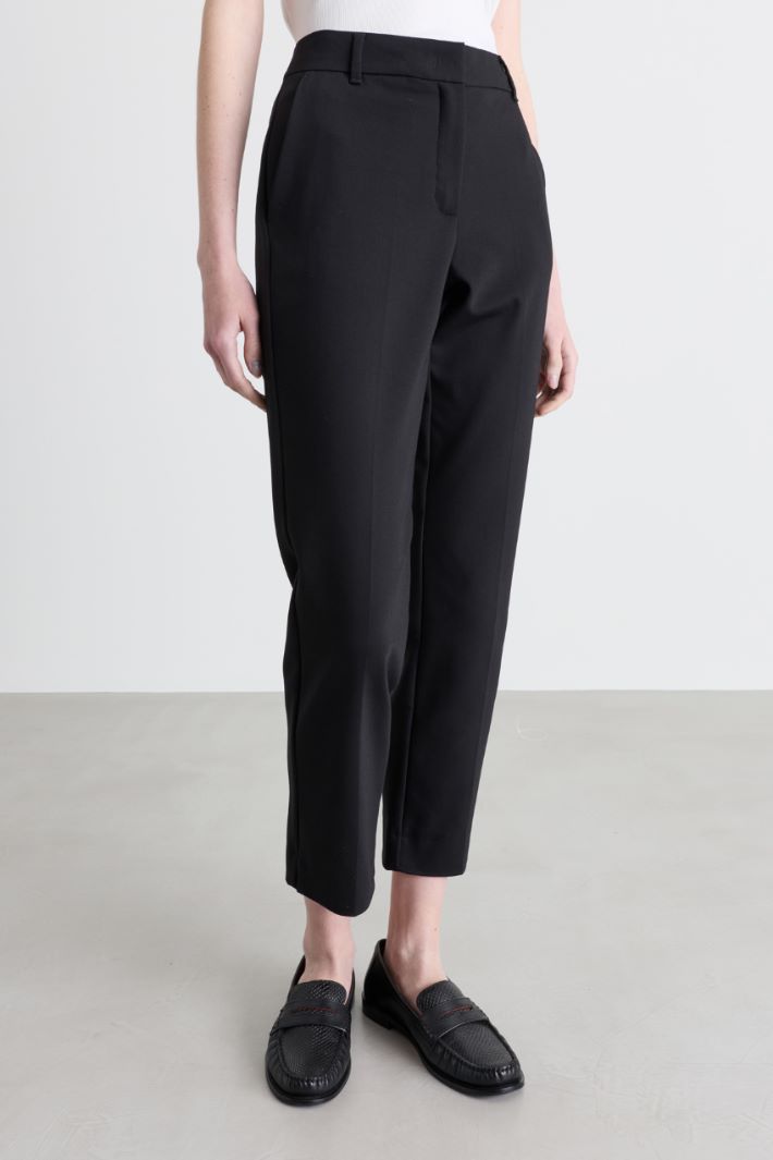 Pantalone chino in tessuto doppio stretch - NERO - Intrend - 2