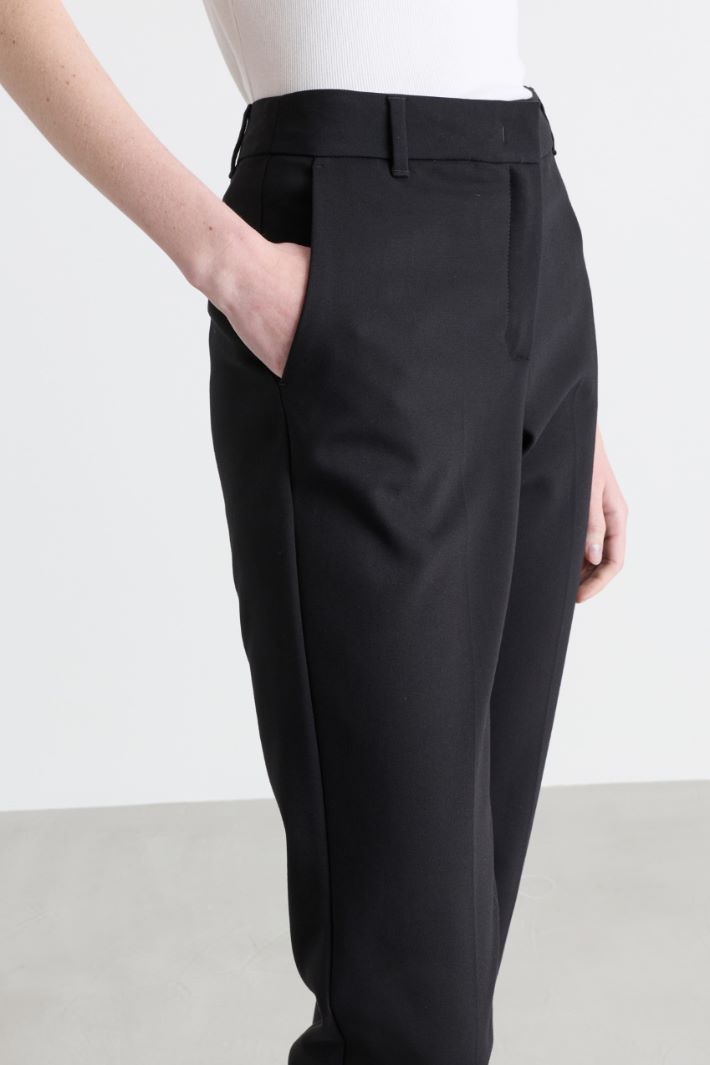 Pantalone chino in tessuto doppio stretch - NERO - Intrend - 3
