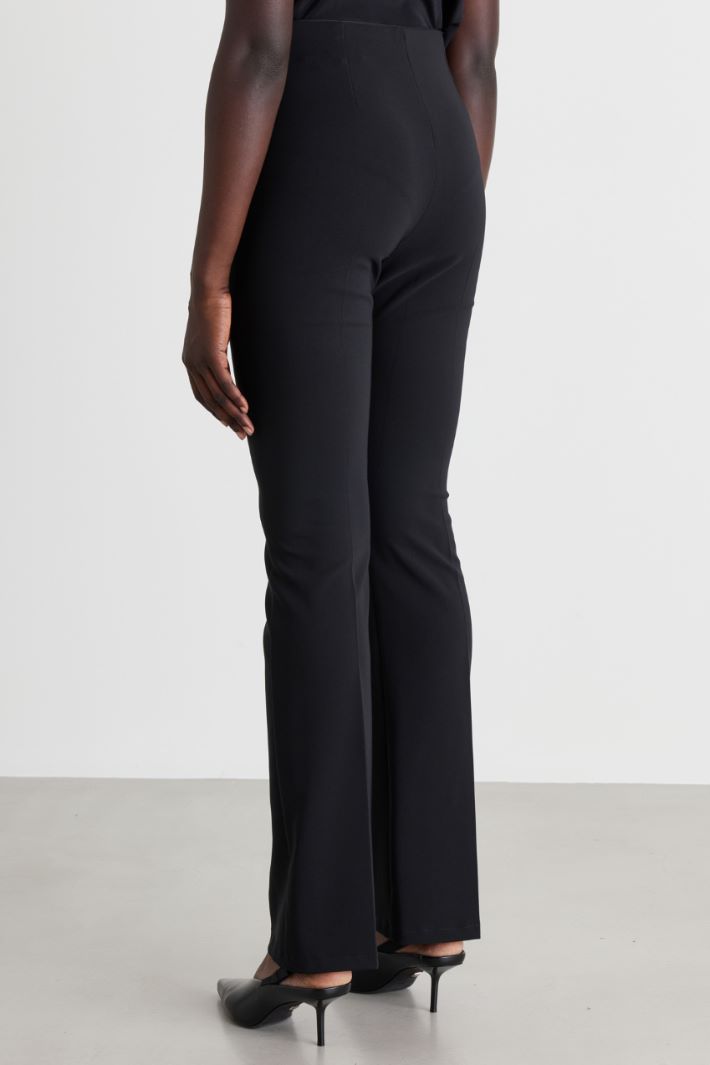 Slim-fit technical-fabric trousers - BLACK - Intrend - 4