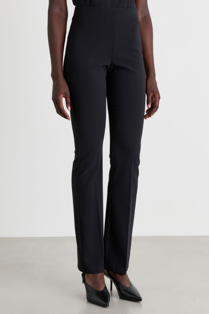 Slim-fit technical-fabric trousers - BLACK - Intrend - 2