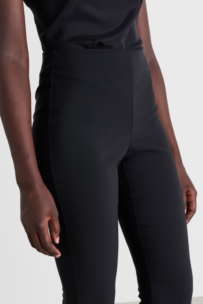 Slim-fit technical-fabric trousers - BLACK - Intrend - 3