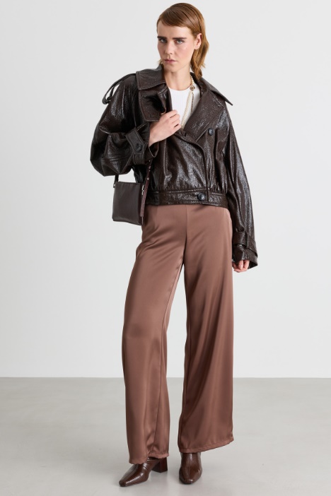 Wide-leg satin trousers - Intrend