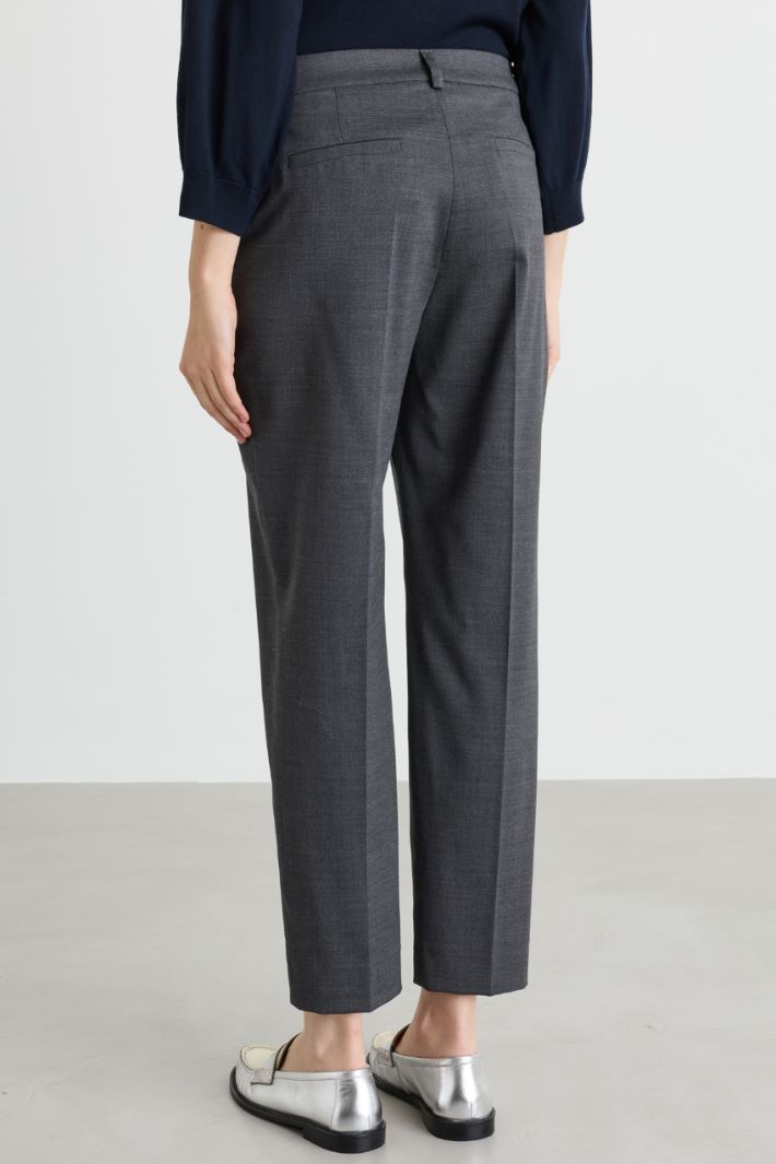 Pantalone slim in twill - GRIGIO - Intrend - 4