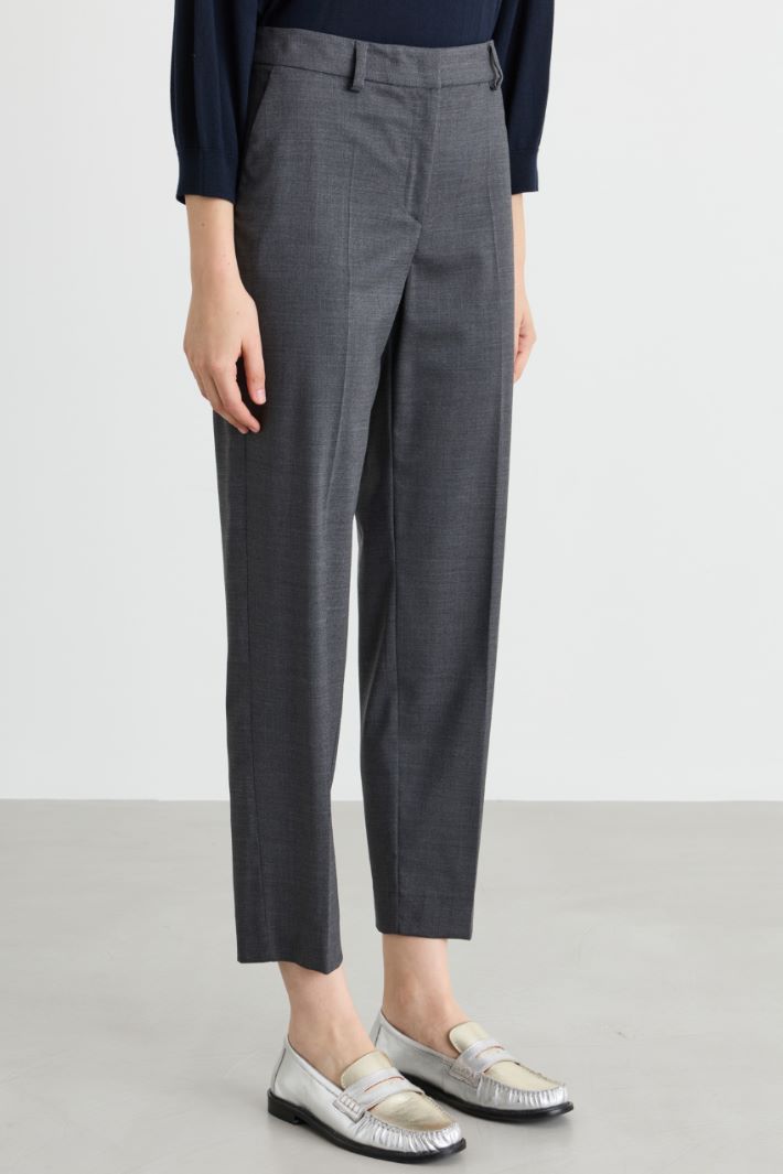 Pantalone slim in twill - GRIGIO - Intrend - 2