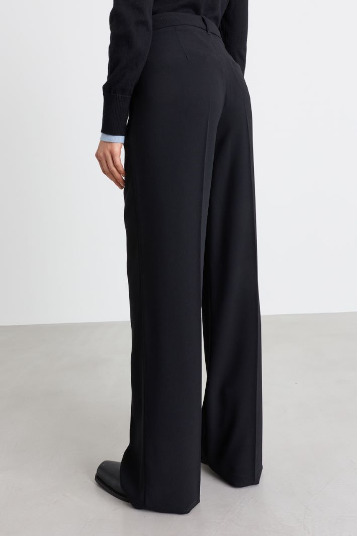 Pantalone fluido in crepe - NERO - Intrend - 4