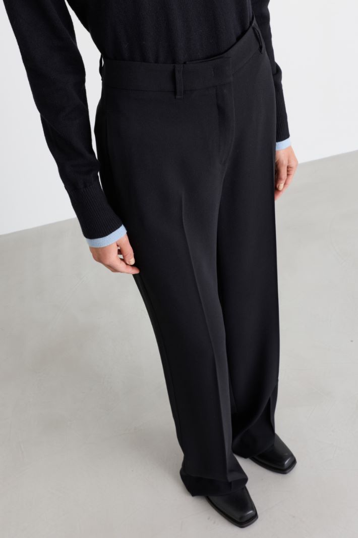 Pantalone fluido in crepe - NERO - Intrend - 3
