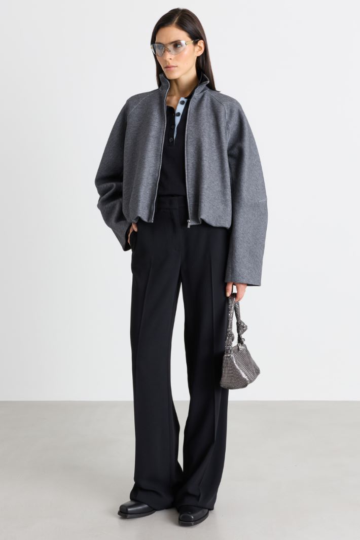 Pantalone fluido in crepe - NERO - Intrend