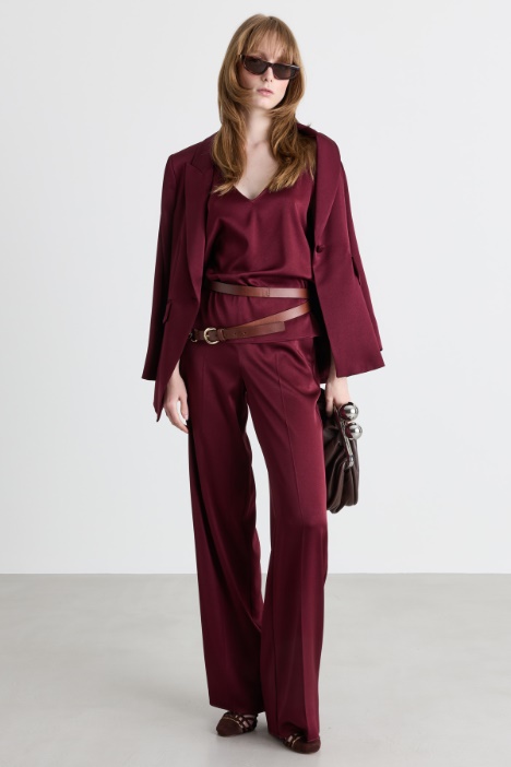 Wide-leg satin trousers - Intrend
