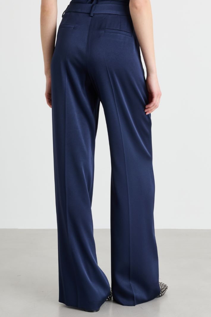Pantalone in raso - BLU - Intrend - 4