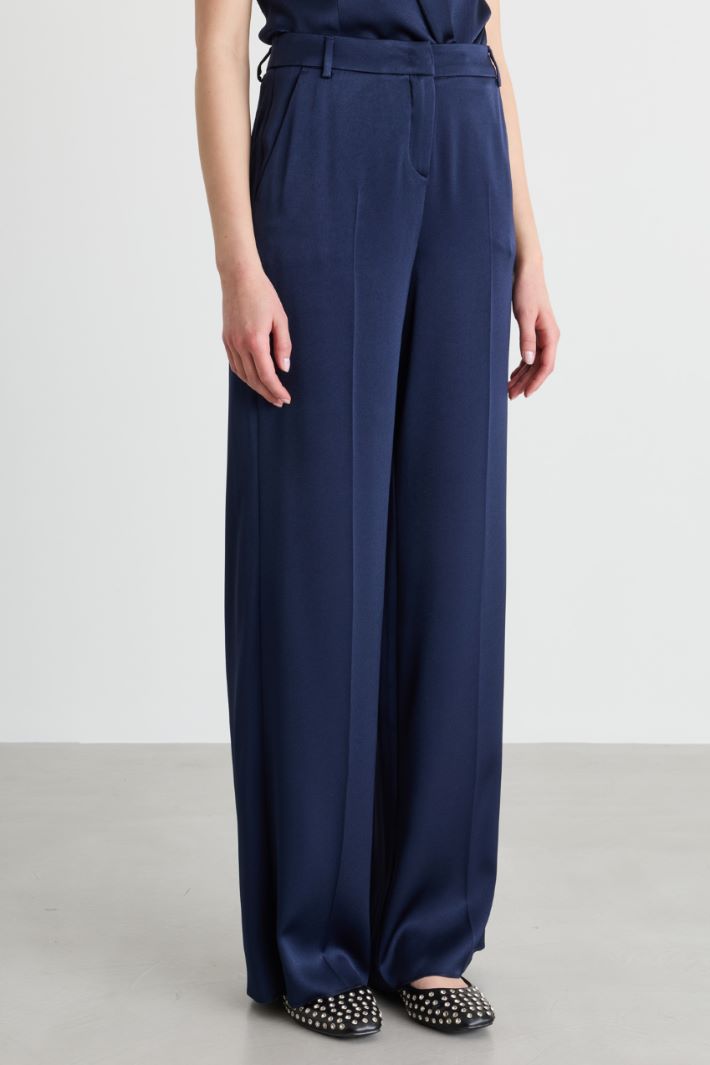 Pantalone in raso - BLU - Intrend - 2