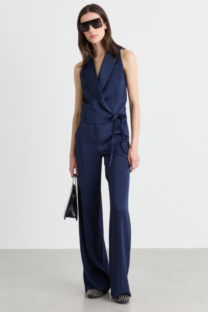 Pantalone in raso - BLU - Intrend