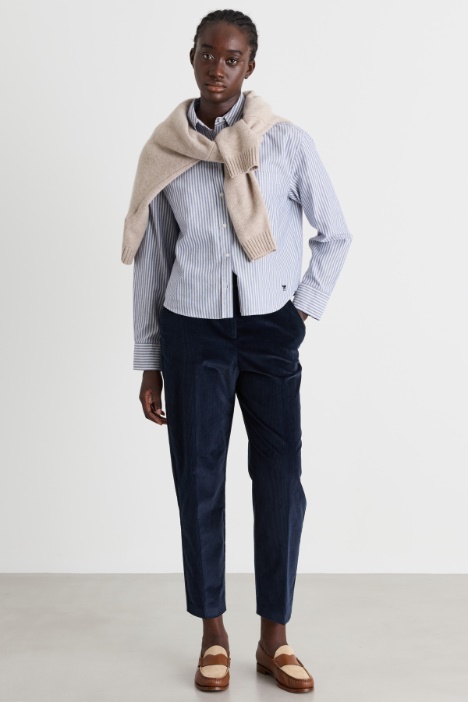 Pantalone carrot fit in velluto - Intrend