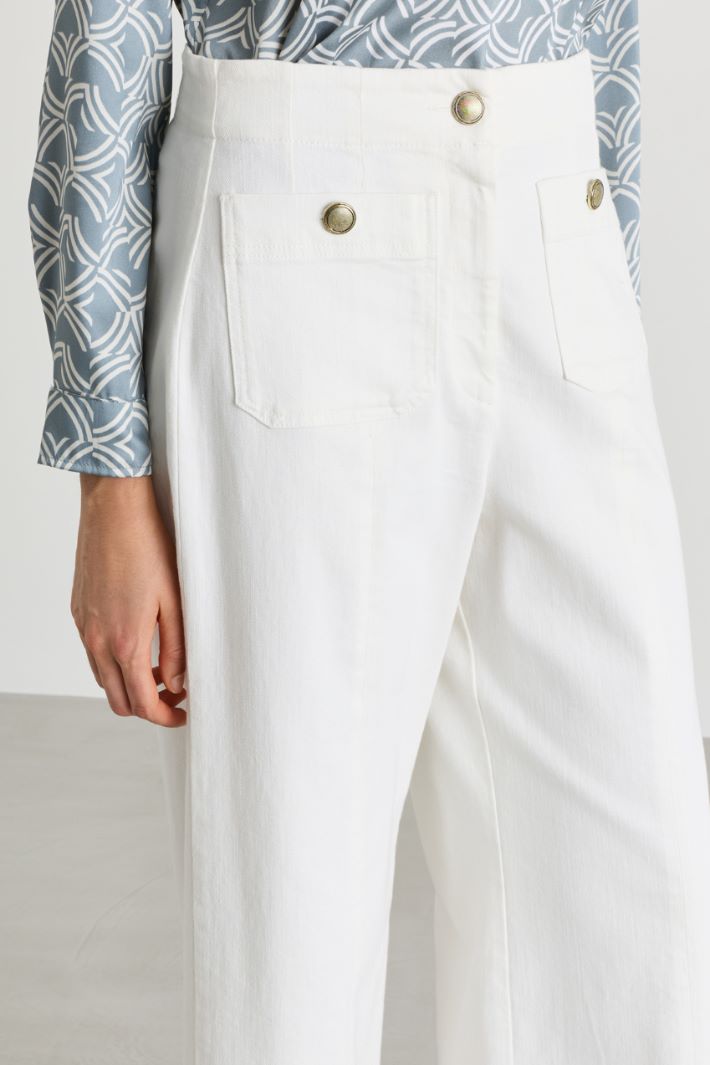 Pantalone a vita alta - BIANCO - Intrend - 3