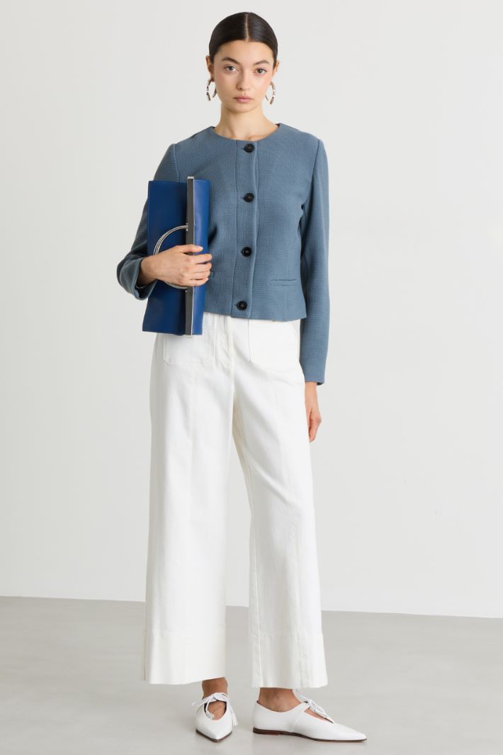 Pantalone a vita alta - BIANCO - Intrend