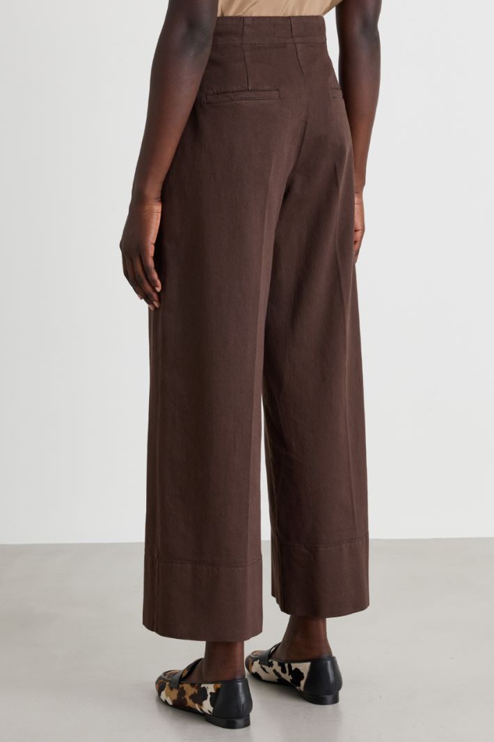 Pantalone a vita alta - MARRONE - Intrend - 4