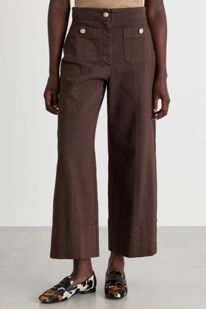 Pantalone a vita alta - MARRONE - Intrend - 2