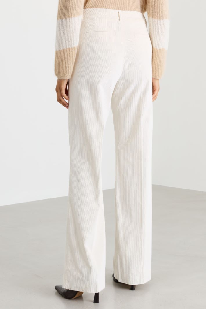 Corduroy Trousers - WHITE - Intrend - 4