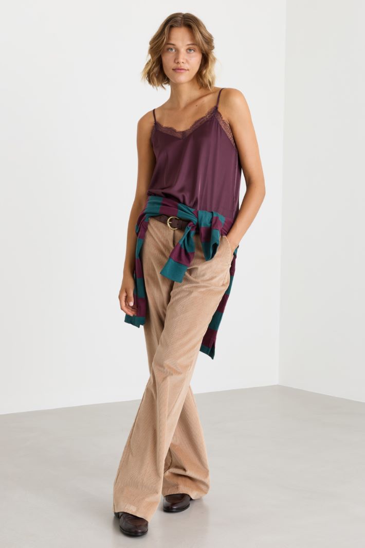 Corduroy Trousers - CAMEL - Intrend