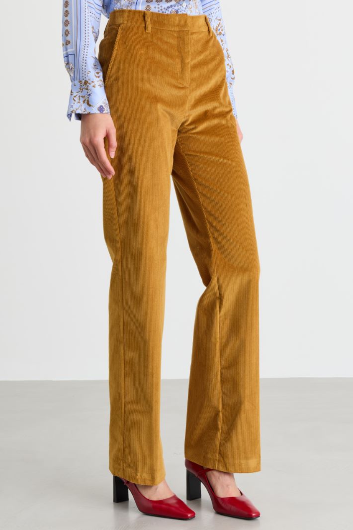 Corduroy Trousers - ORANGE - Intrend - 2