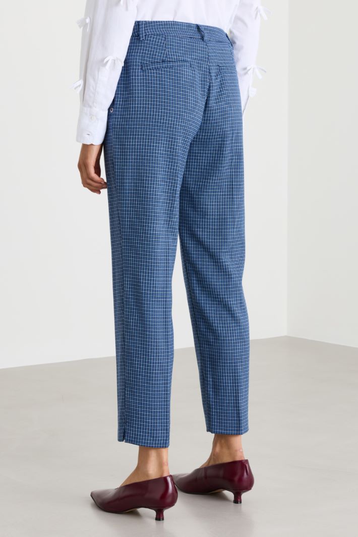 Stretch Cigarette Trousers - BLUE - Intrend - 4
