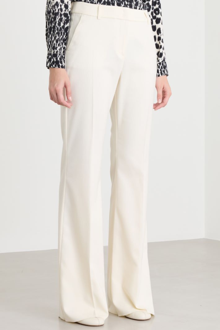 Flared trousers - WHITE - Intrend - 2