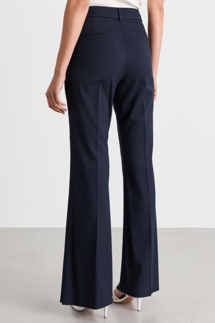 Pantaloni flare fit - BLU - Intrend - 4