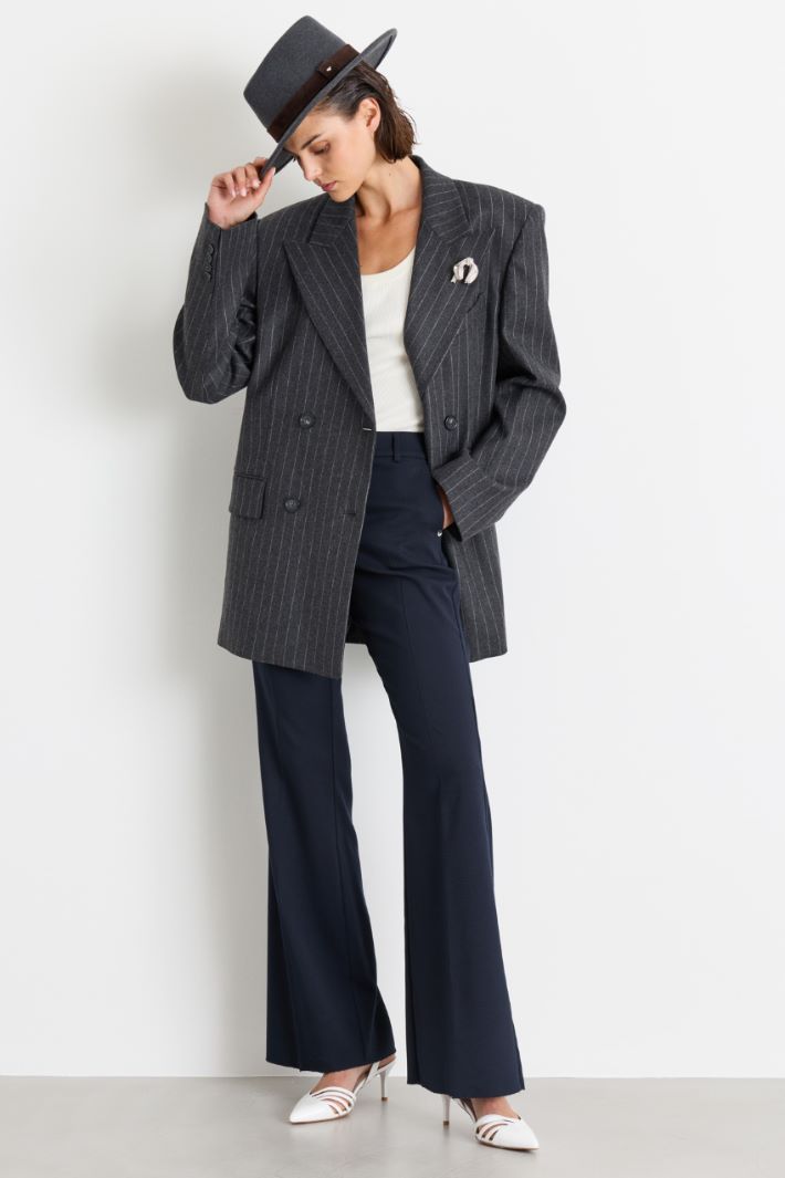 Pantaloni flare fit - BLU - Intrend