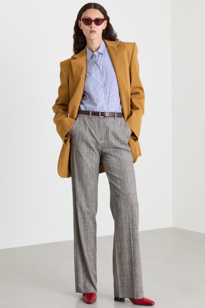 Straight Trousers - GREY - Intrend