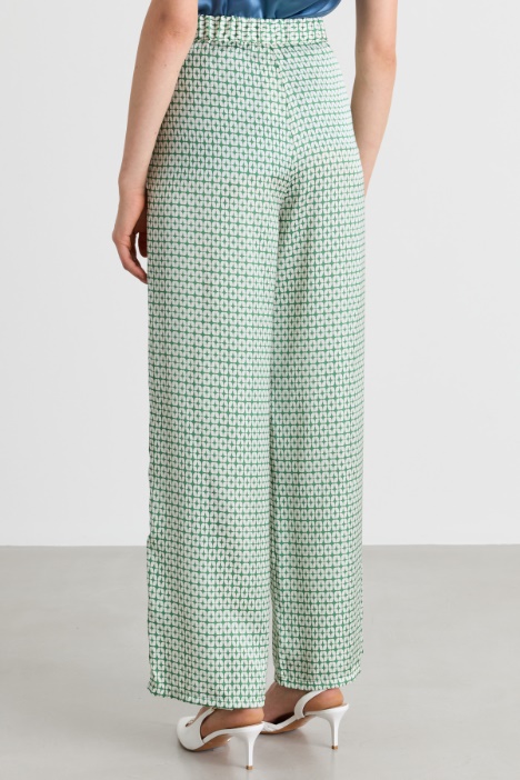 Pantalone in raso a fantasia
