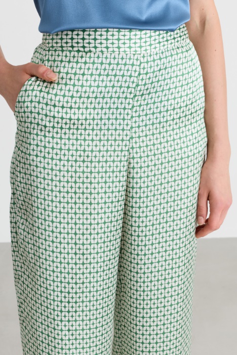 Pantalone in raso a fantasia