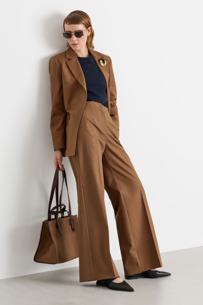 Wide-leg double-cloth trousers - CAMEL - Intrend