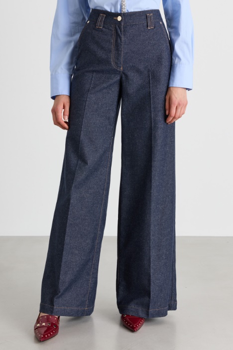 Pantalone palazzo con passanti doppi