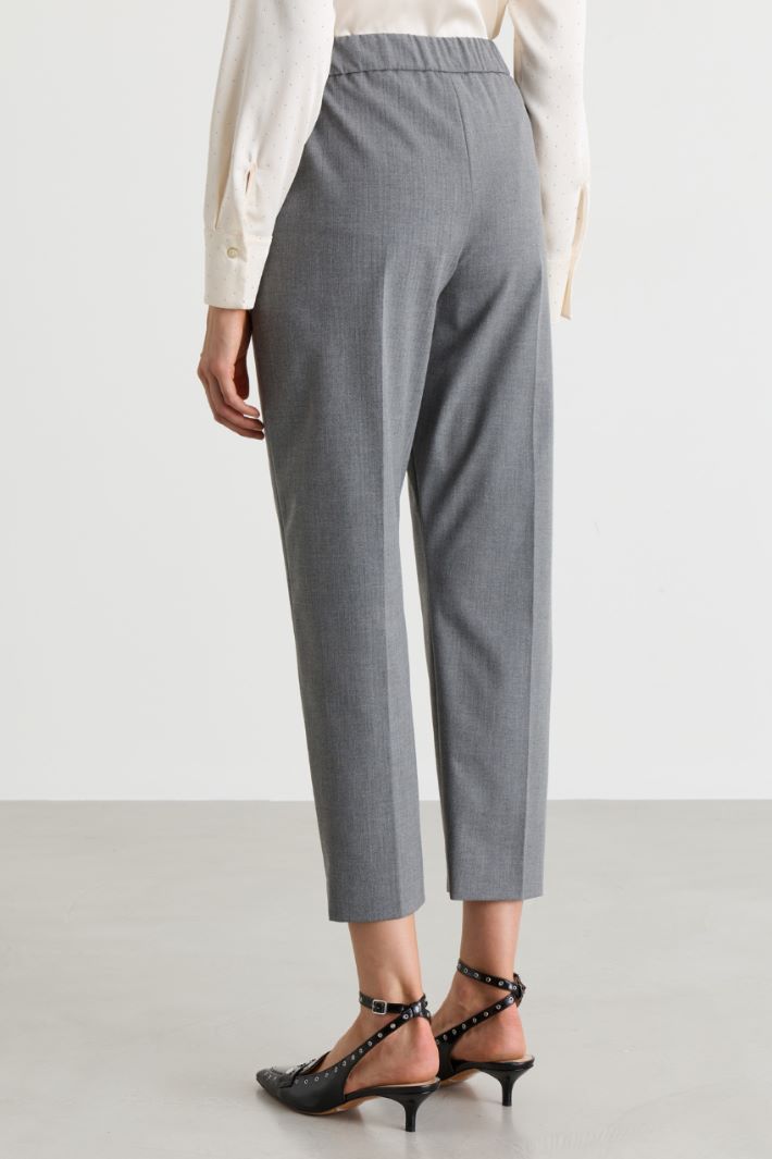 Pantalone a sigaretta in twill - GRIGIO - Intrend - 4