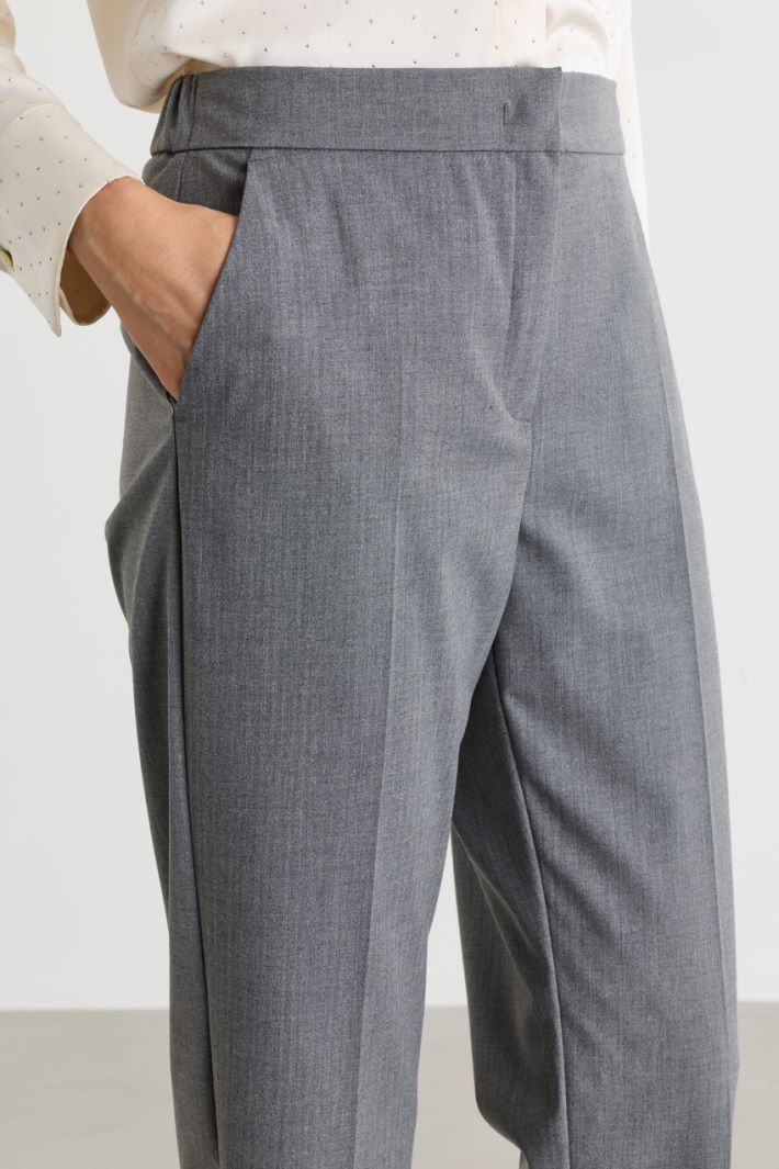 Pantalone a sigaretta in twill - GRIGIO - Intrend - 3
