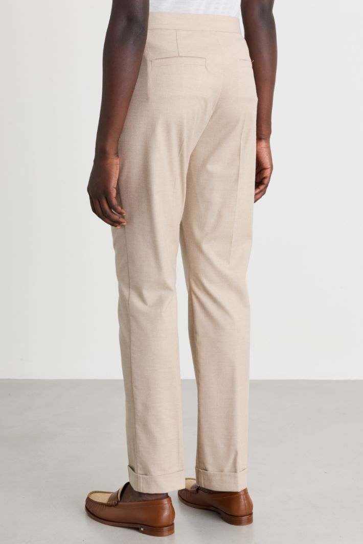 Twill trousers - BEIGE - Intrend - 4