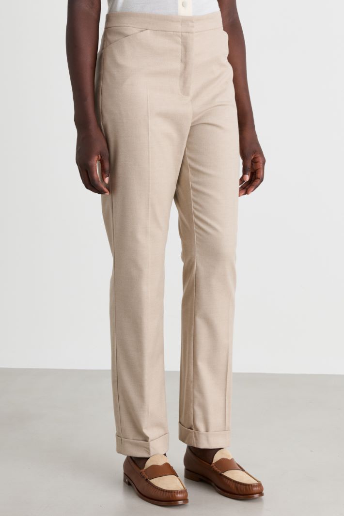 Twill trousers - BEIGE - Intrend - 2