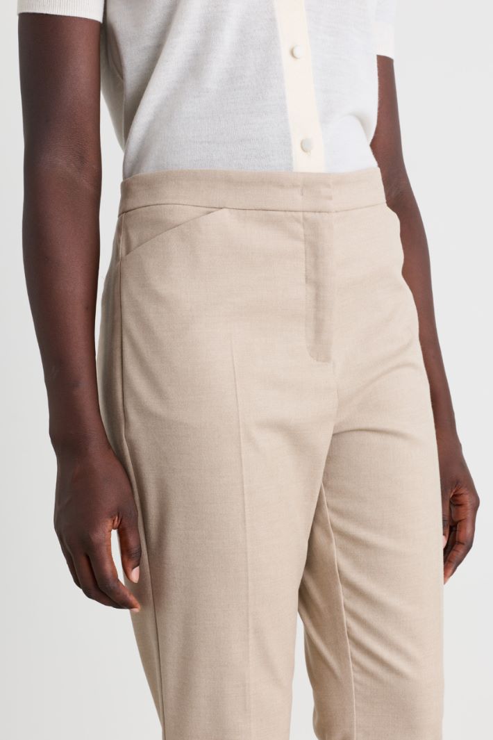 Twill trousers - BEIGE - Intrend - 3