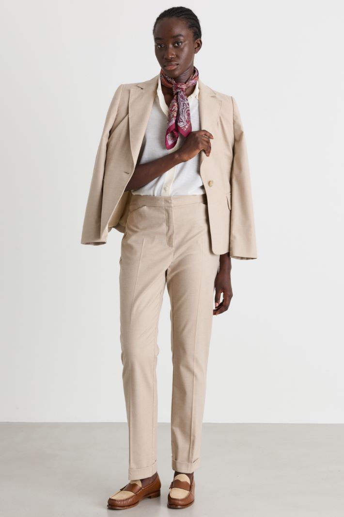 Twill trousers - BEIGE - Intrend