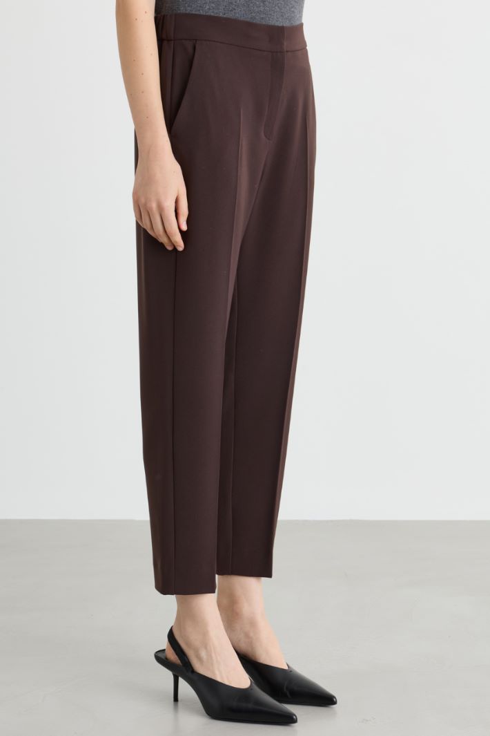 Twill cigarette trousers - BROWN - Intrend - 2