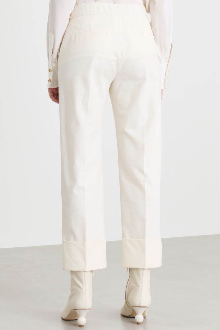 Pantalon à large revers en double - BLANC - Intrend - 4