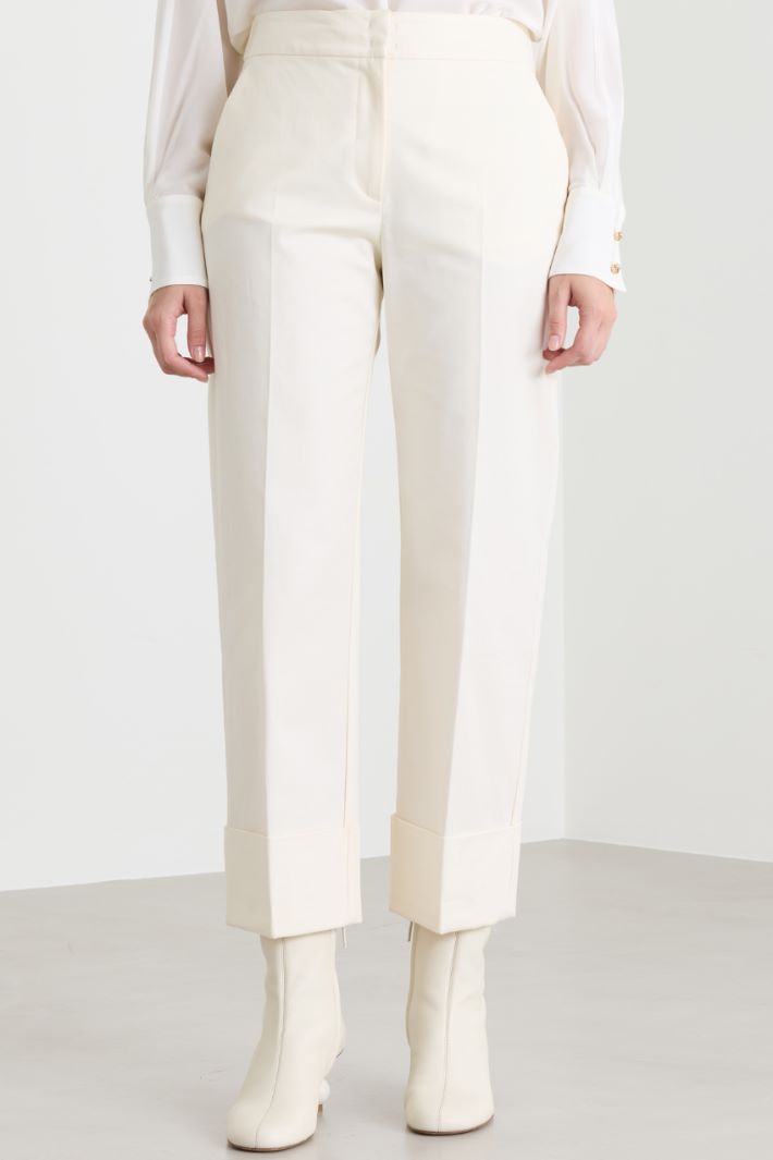 Pantalon à large revers en double - BLANC - Intrend - 2
