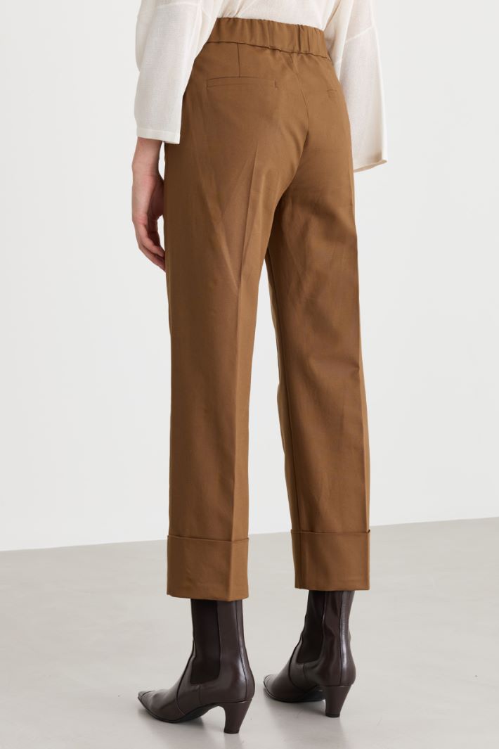 Double-faced Trousers with Deep Turn-ups - BROWN - Intrend - 4