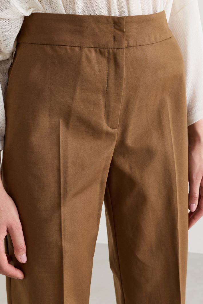 Double-faced Trousers with Deep Turn-ups - BROWN - Intrend - 3