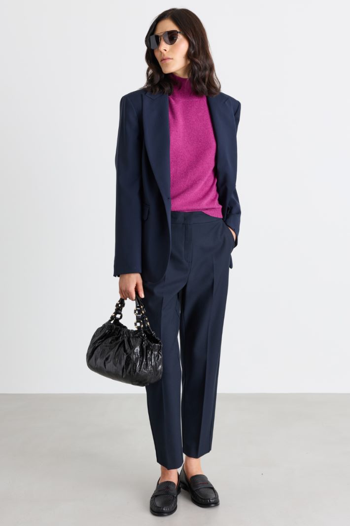 Pantalone semiaderente - BLU - Intrend