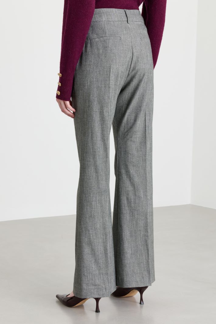 Pantalon flare en twill - GRIS - Intrend - 4
