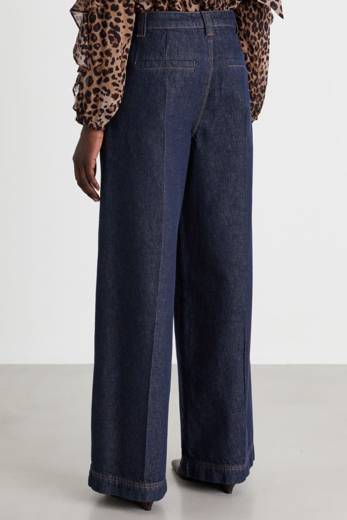 Pantalone ampio con pinces - BLU - Intrend - 4