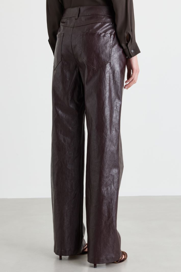 Coated Trousers - BROWN - Intrend - 4